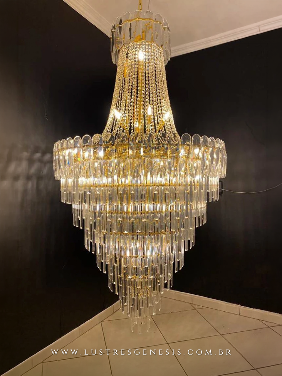 Lustre de Cristal para Igreja e Eventos Tailândia 1,80 Metros